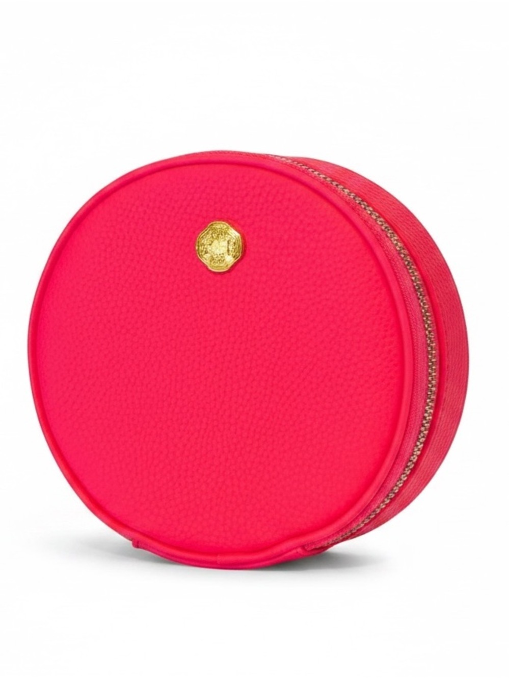 Shiseido Round Padded Cosmetic / Jewelry Case – Hot Pink (NEW)